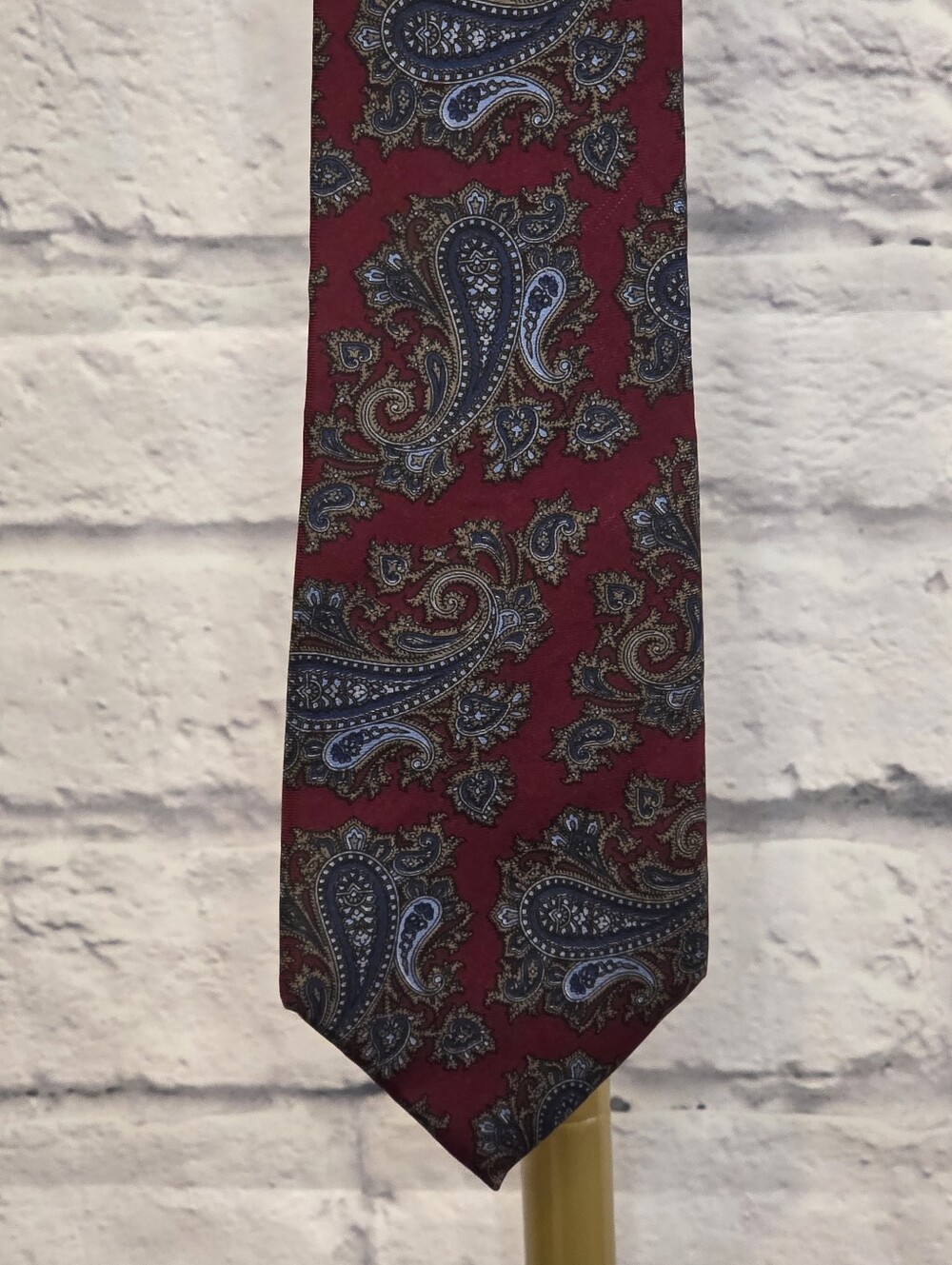Vintage Christian Dior Burgundy Paisley Silk Tie